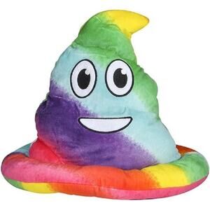 Rainbow Emoticon Smile Poop Hat Soft Fabric Party Halloween Mardi Gras